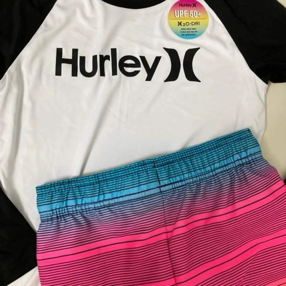 Hurley New Rainbow long sleeve active shorts performances set 8008